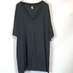 Free People Charcoal Gray V-Neck Tunic
